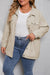 Plus Size Khaki Crochet Pattern Corduroy Back Jacket