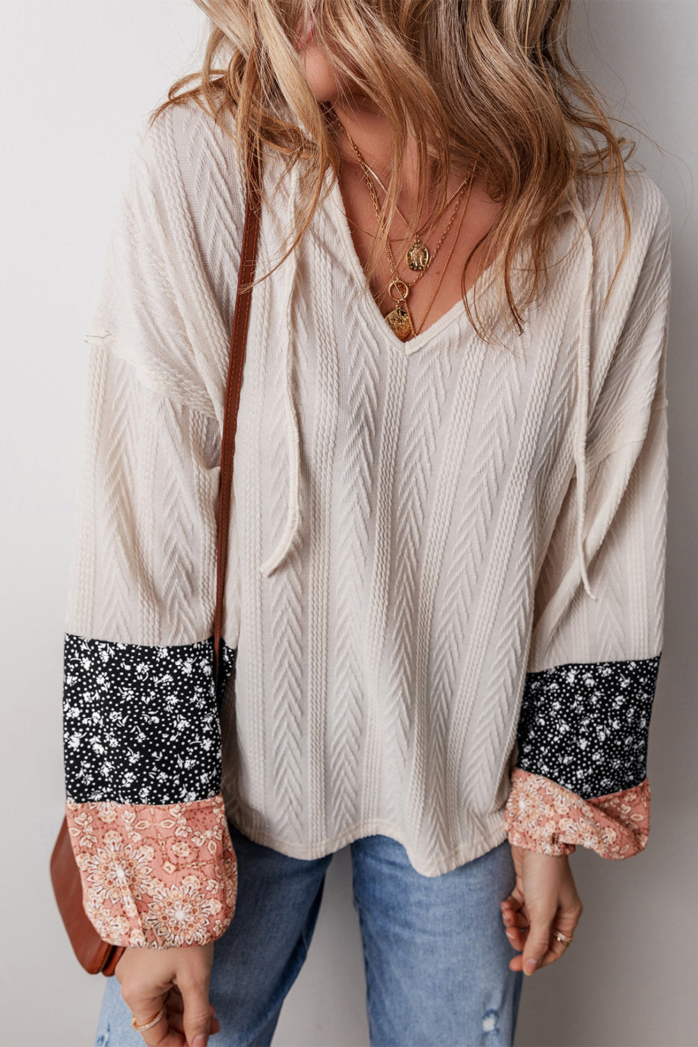 Chemisier beige avec cordon de serrage *-A WOMAN WE LOVE
