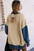 Drooping and sleeve shoulder sweatshirt with hole for the thumb