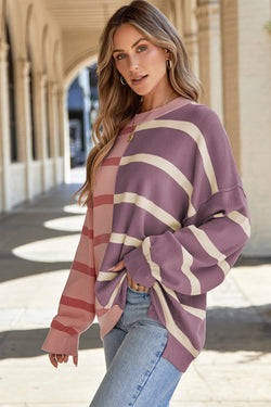 Striped over-dimensional sweatshirt *