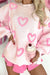 Large pink sweater with heart -shaped bubble bubbles