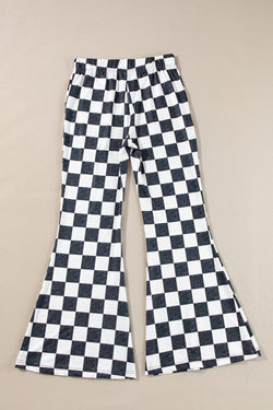 Standed flared pants high black checkerboard *