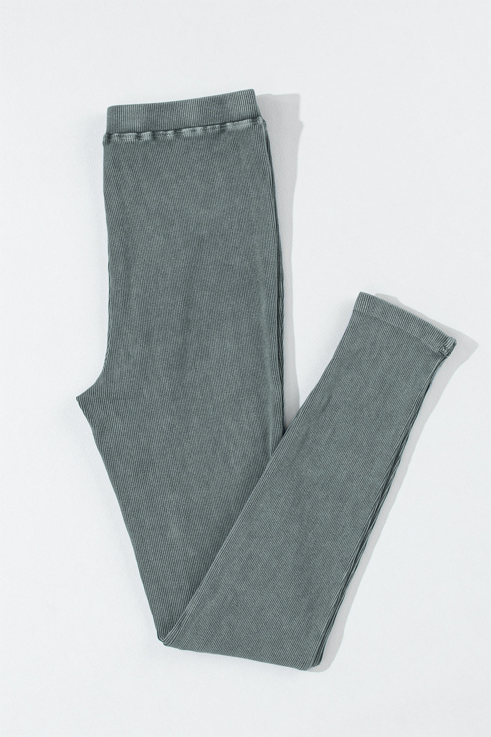 Legging côtelé gris foncé à délavage vintage