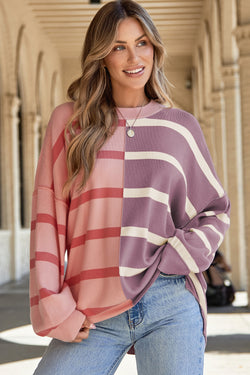 Striped over-dimensional sweatshirt *