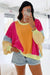 Rose Rose Red Sweatshirt Colorblock Patchwork con paso grande