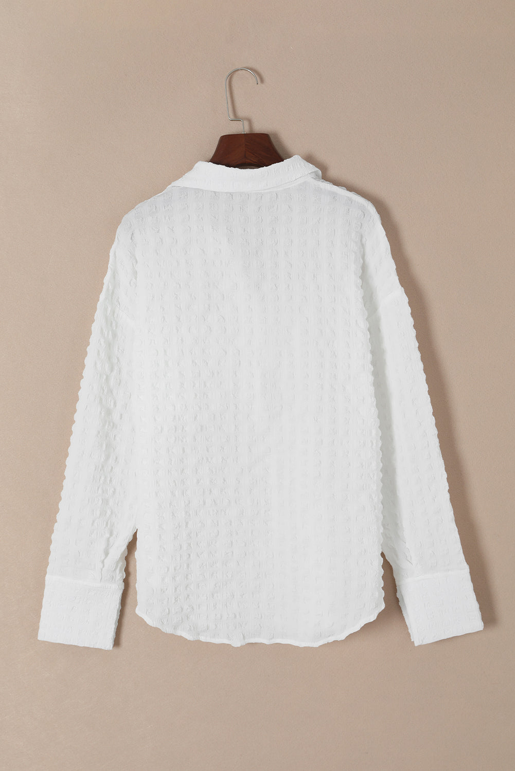 Chemise texturée à carreaux froissée blanche-A WOMAN WE LOVE