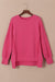 Pink Sweatshirt with Exposed Seams, Dropped Shoulders, Slit, High Low Hem