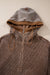 Brown corduroy hoodie with half zip and kangaroo pocket with drawstring