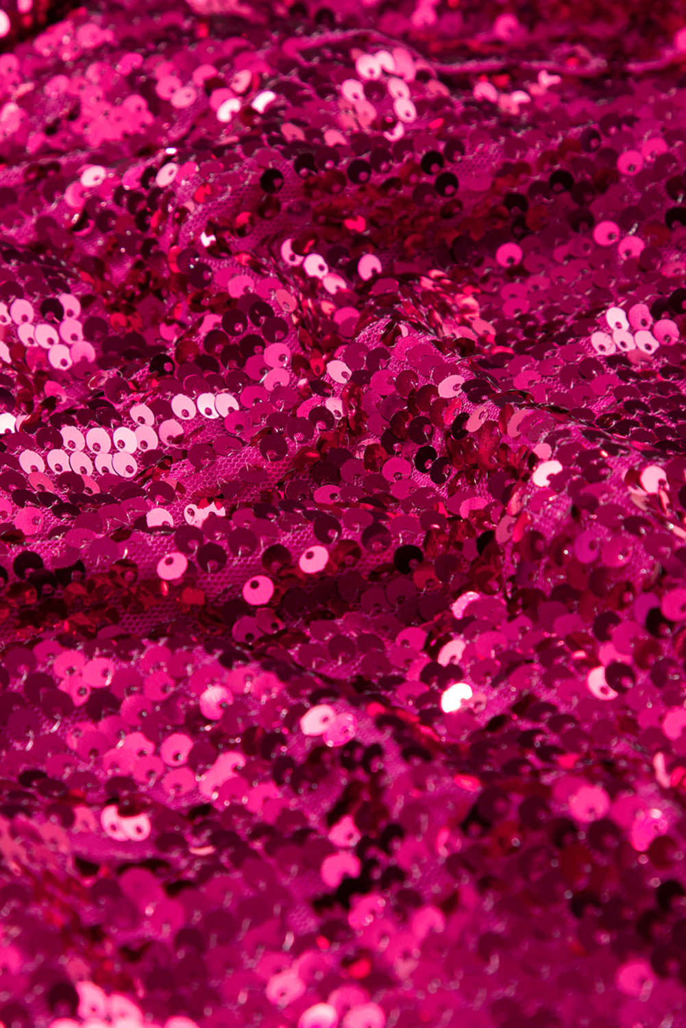 Paillettes di paillettes a manicotta corta rosa