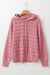 Peach Blossom Pointelle Knit Raglan Sleeve Hoodie