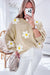 Parchment Floral Crochet Chunky Knit Sweater