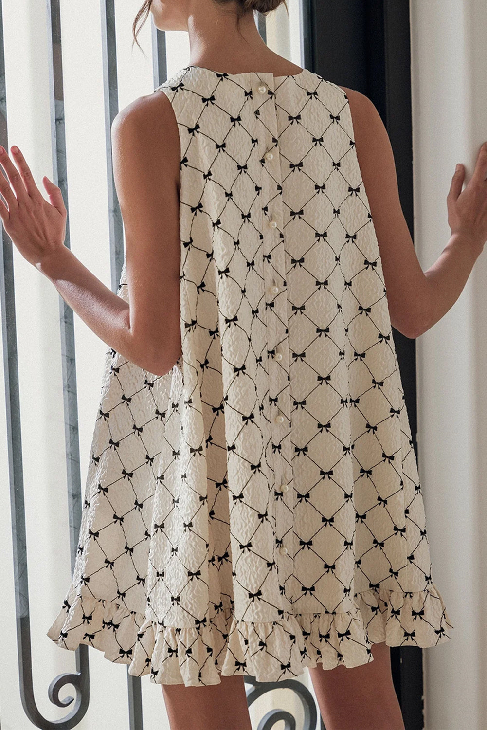 White mini-checkered Robe *