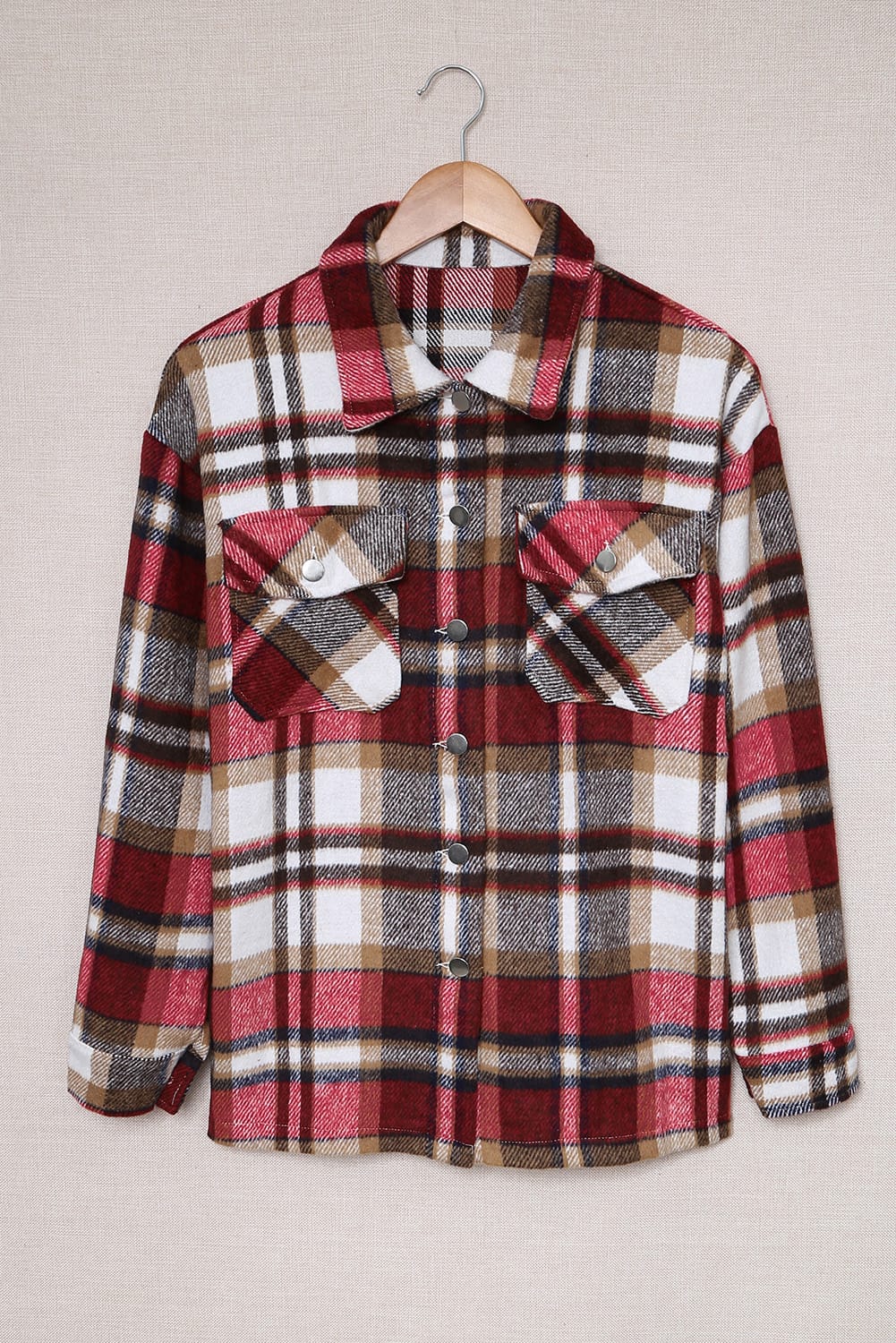 Fiery Red Geometric Plaid Primp Pocket