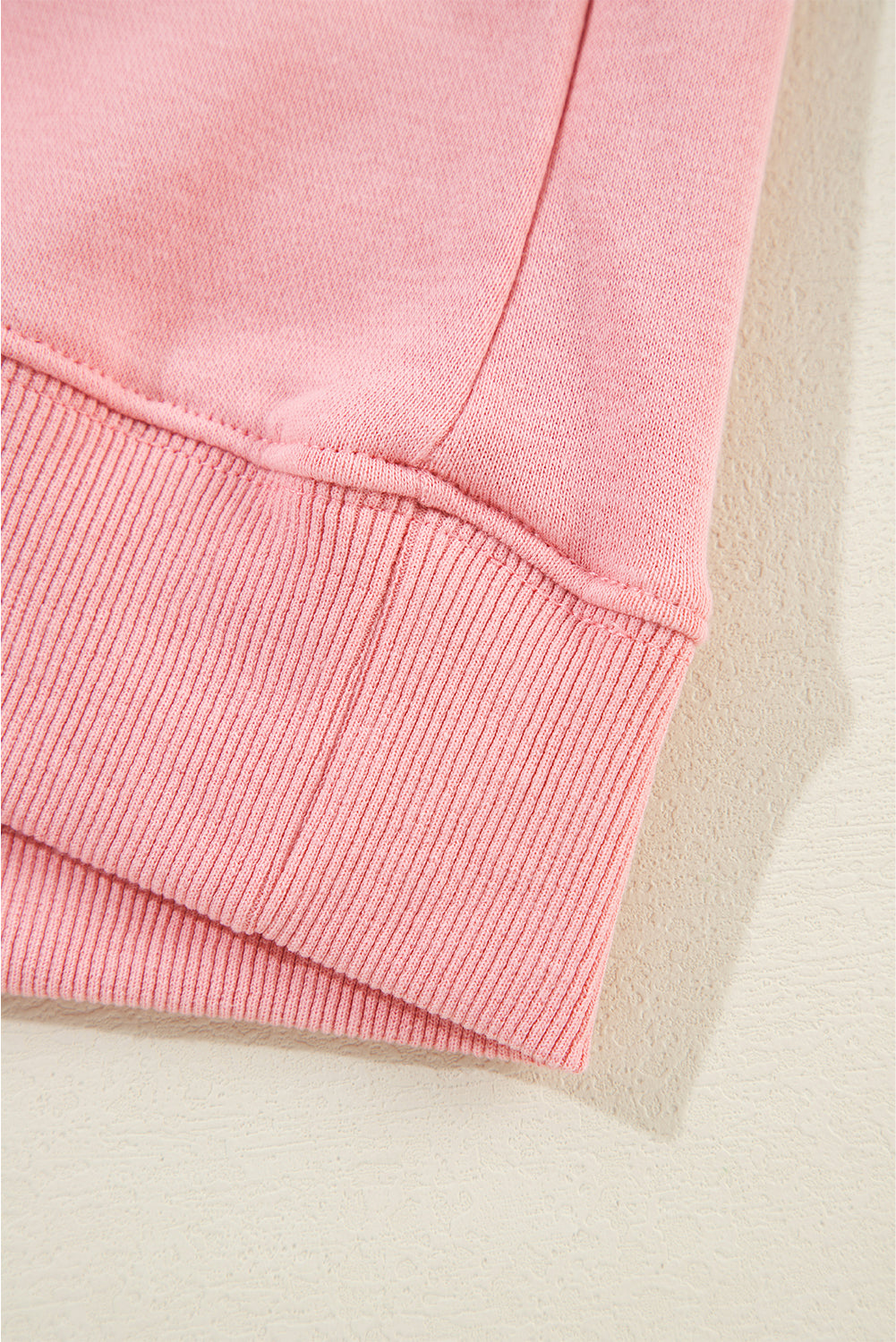 Pink Solid Classic Crewneck Pullover Sweatshirt