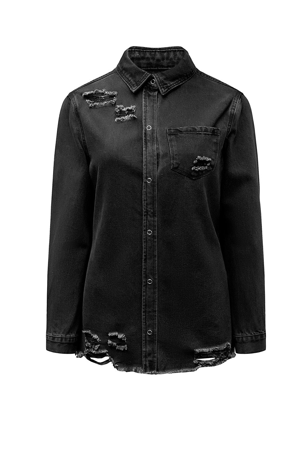 Veste en jean déchiré noire