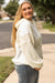 Plus Size Beige Textured Patchwork Stitched Hoodie