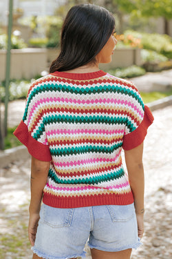 Colored textured sweater with crazy sleeves *