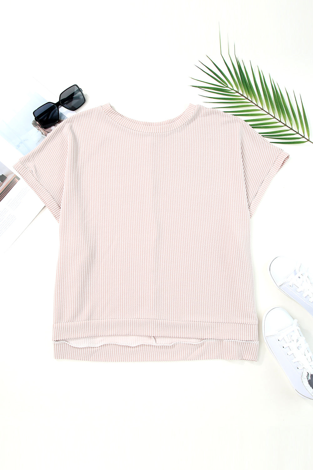 Surprised t-shirt with bat-sigry-knit-sided swaying tunic