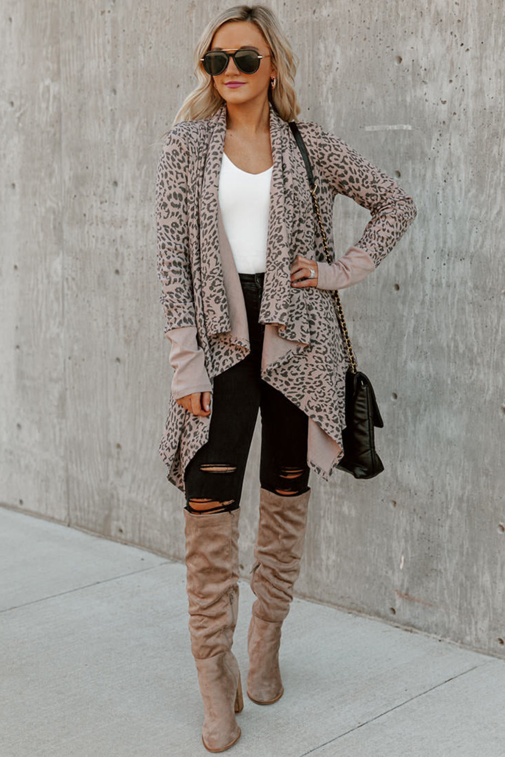Cardigan léopard ouvert sur le devant-A WOMAN WE LOVE
