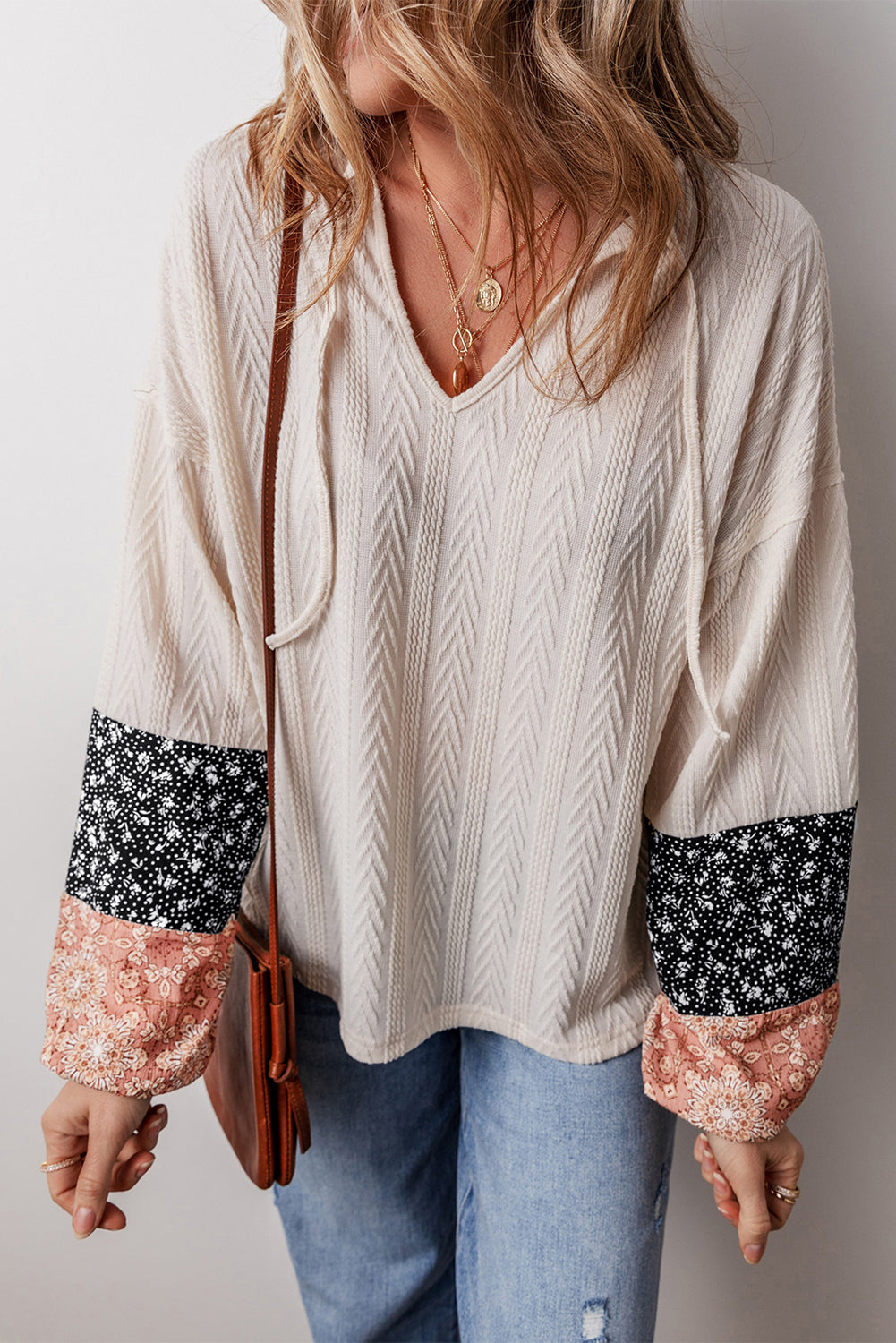 Chemisier beige avec cordon de serrage *-A WOMAN WE LOVE