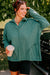 Evergreen Loose Sweatshirt with Pockets and Seamed Collar