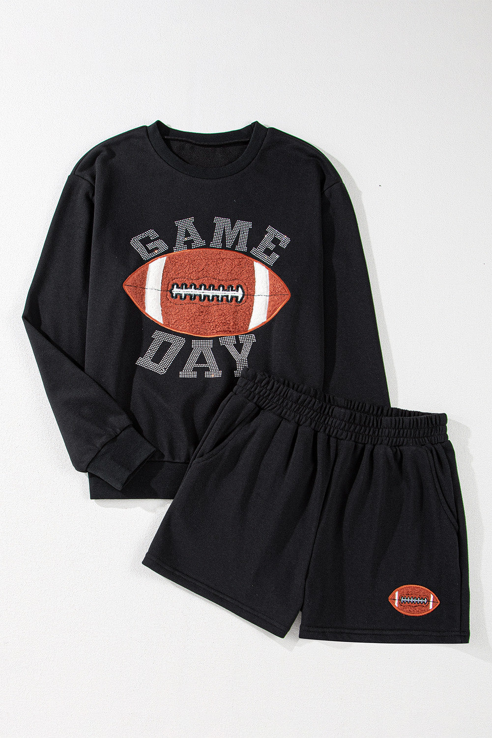 Pull et short graphiques noirs GAME DAY Rugby Football, tenue décontractée