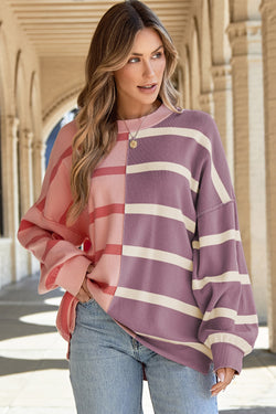 Striped over-dimensional sweatshirt *