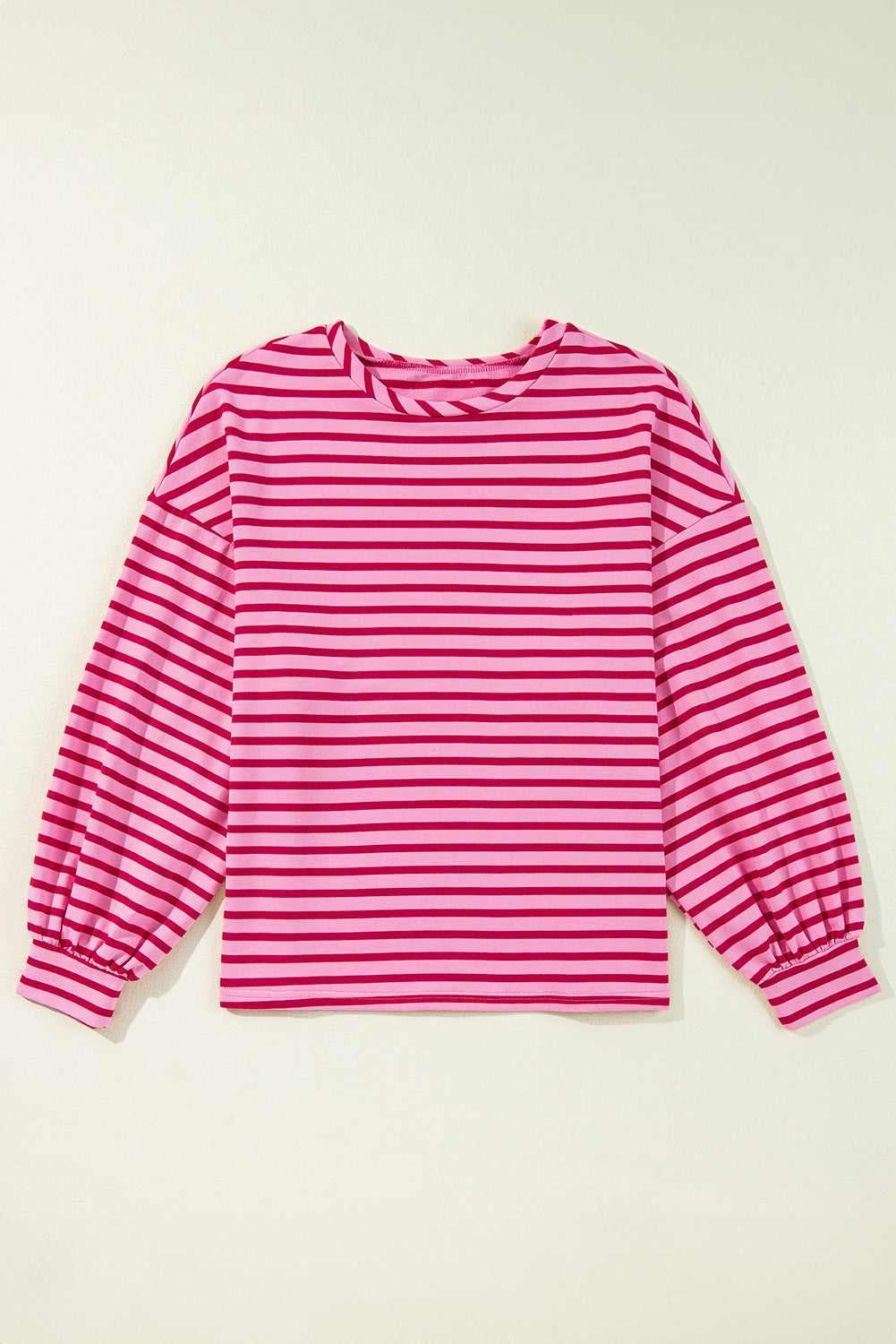 Sachet - Pink striped crew neck sweatshirt with dropped shoulders