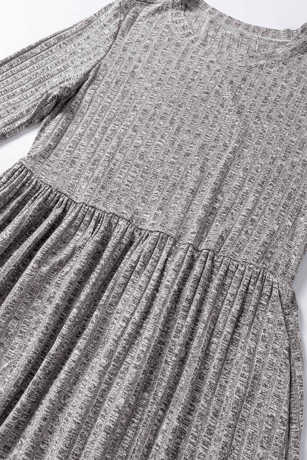 Vestido midi de línea A-Line con textura con textura gris