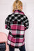 Ample black checkered jacket Color Block *