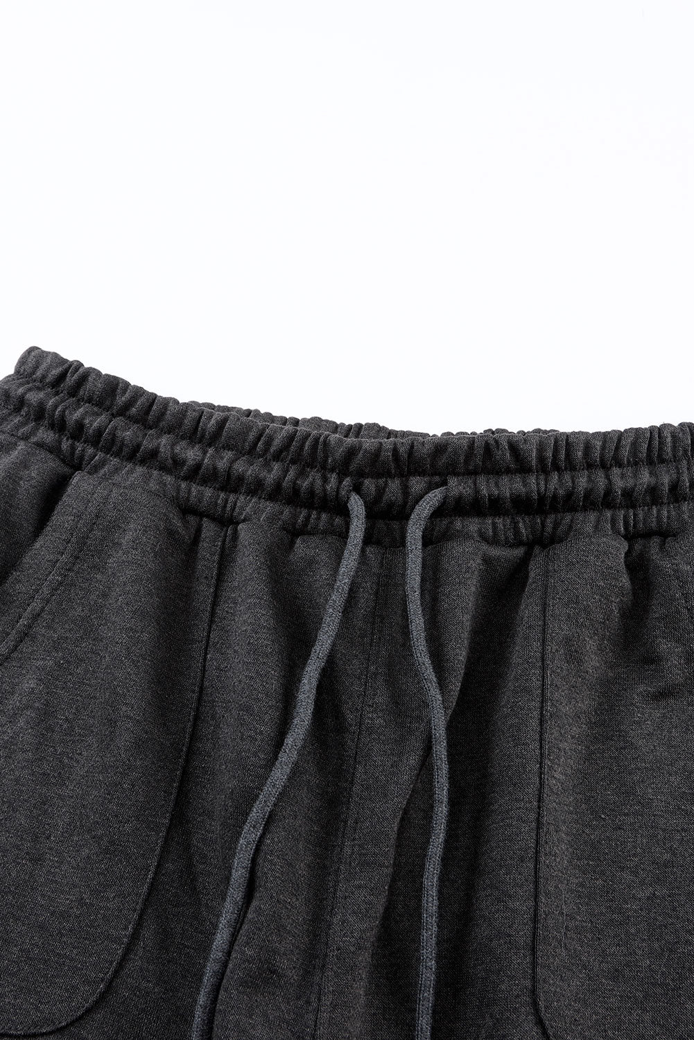 Pantalon large rétro gris délavé à cordon de serrage