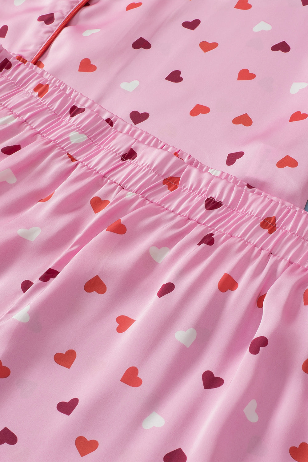 Pink Valentine Herzform Print Plus Size Nightwear