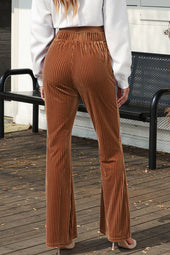 Flared pants in ribbed velvet *