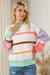 Multicolored striped drop shoulder sweater