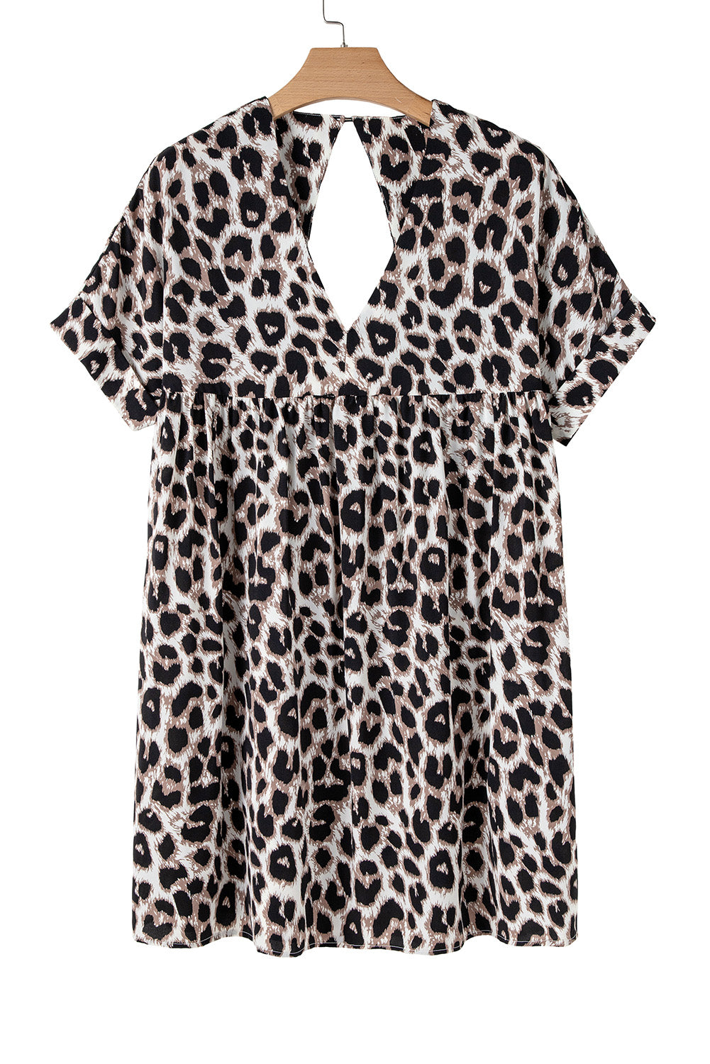 Khaki mini-Robe with Guépard print *