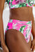 Medias de bikini texturizadas con estampado tropical rosa