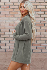 Cardigan en tricot ouvert sur le devant avec cordon vert mousse-A WOMAN WE LOVE