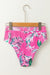 Medias de bikini texturizadas con estampado tropical rosa