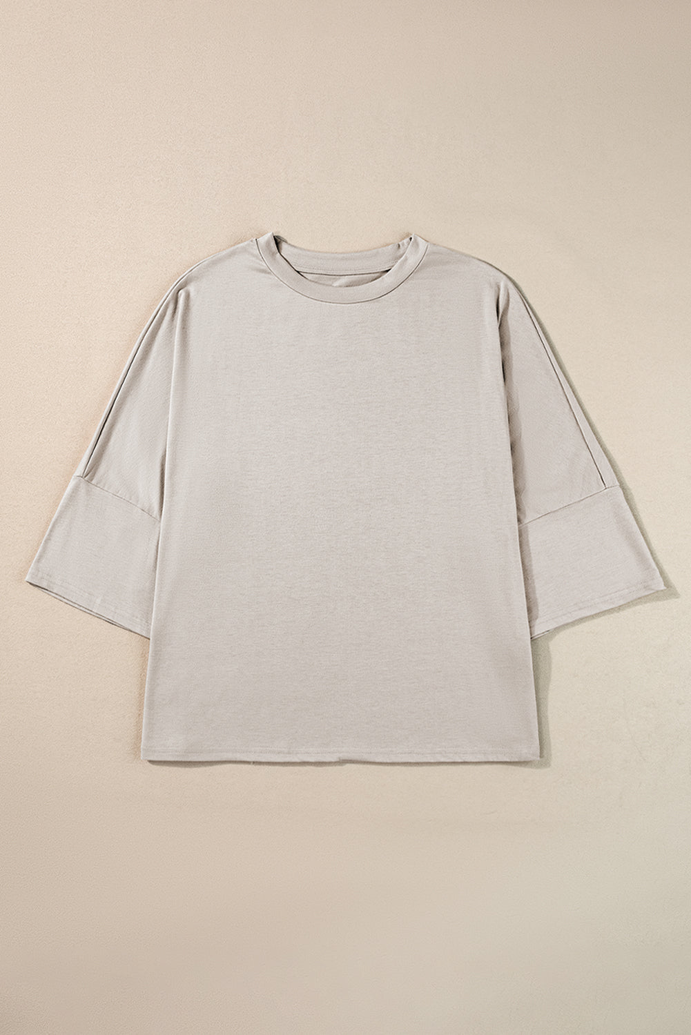 T-shirt oversize fluide gris à épaules tombantes