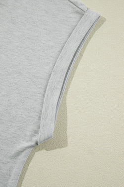 Grey set with cuffed sleeves and contrasting stitching shorts