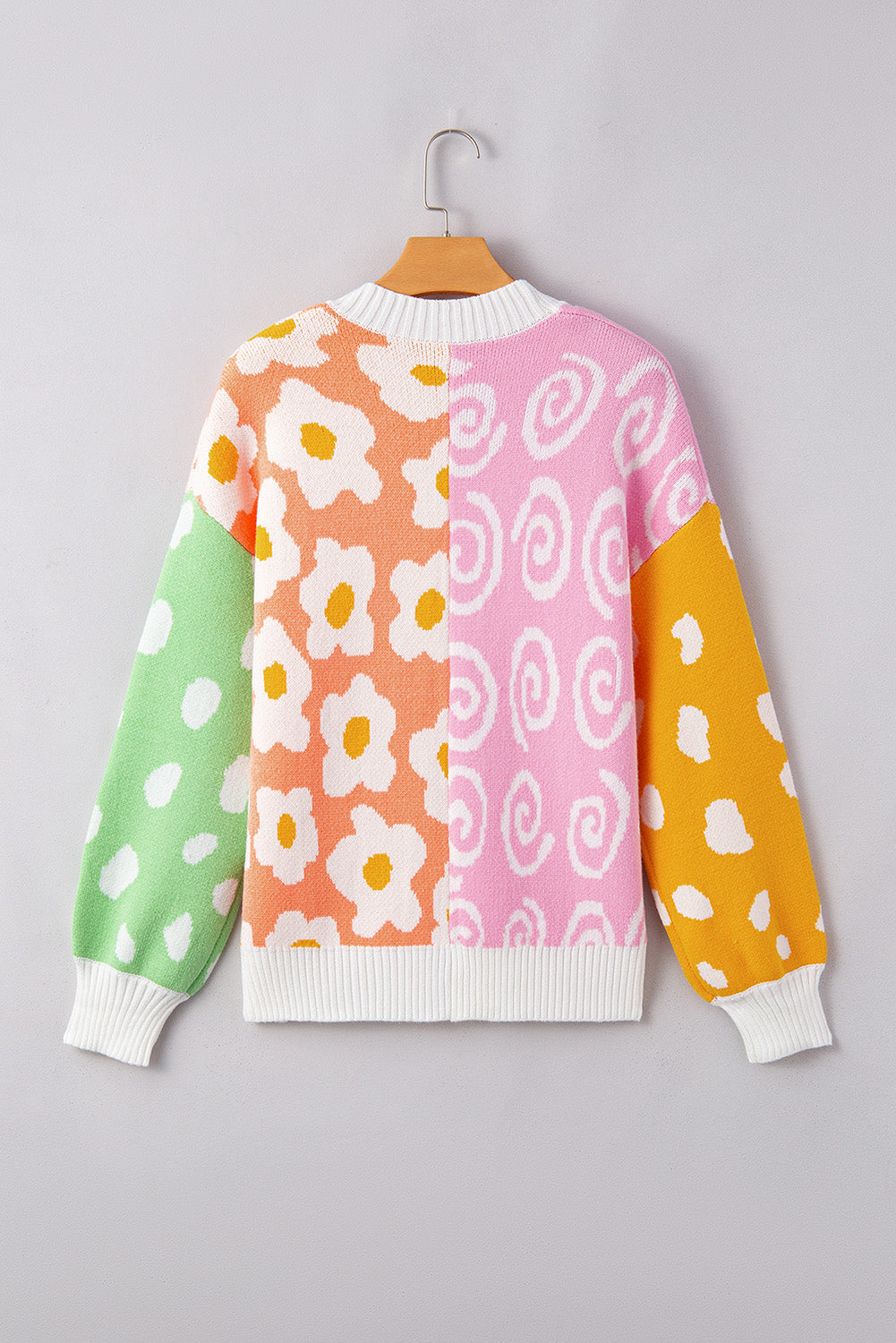 Cardigan ouvert sur le devant à imprimés variés de fleurs et de pois orange-A WOMAN WE LOVE