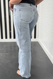 Large -size jeans beautiful blue with light deputy *