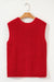 Buried -style buttoned knitted shot sweater with ardent red with side pockets