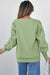 Plain Mist Green Patchwork Sleeve Crew Neck Sweatshirt