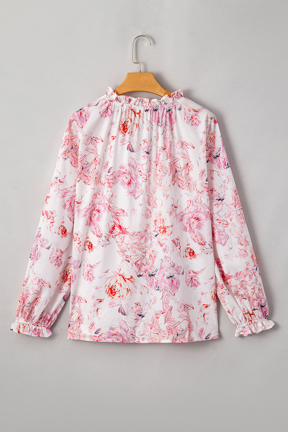 Multicolour Vibrant Floral Printed Ruffle Trim Blouse