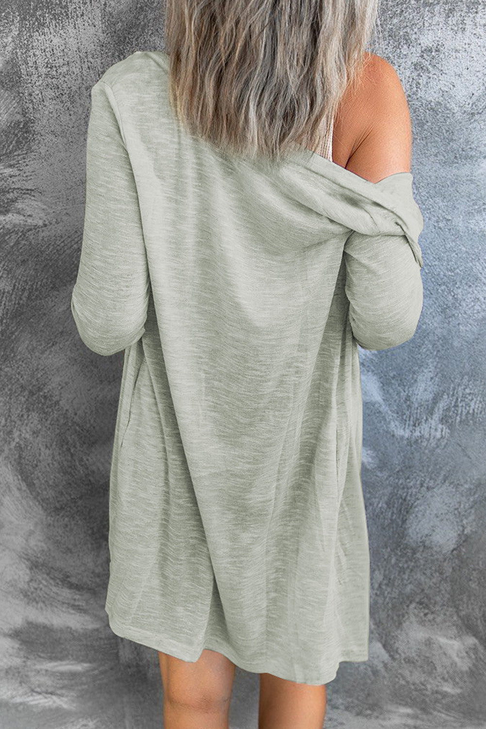 Cardigan ouvert à boutons de couleur unie-A WOMAN WE LOVE