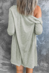 Cardigan ouvert à boutons de couleur unie-A WOMAN WE LOVE