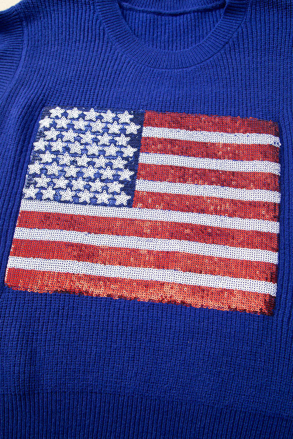 Bleui sparkling American flag knitted