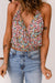 Multicolor Floral Wrapped V-Neck Tank Top