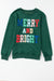 Bright and cheerful cable knit sweatshirt in blackish green